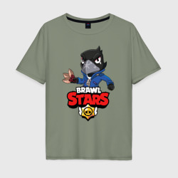 Мужская футболка хлопок Oversize Brawl Stars crow