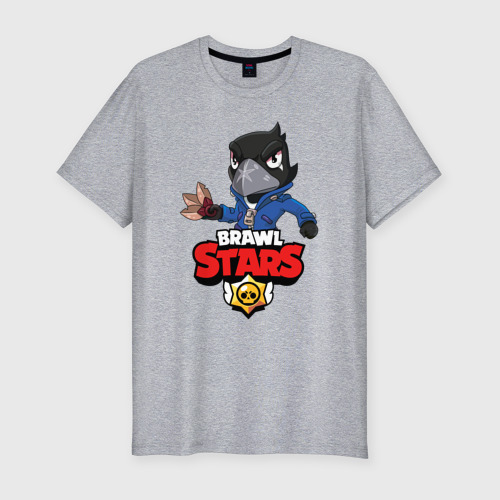 Мужская футболка хлопок Slim с принтом Brawl Stars crow, вид спереди #2