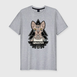 Кот сфинкс гангстер – Мужская футболка хлопок Slim с принтом купить