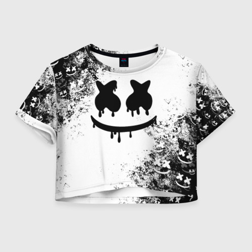 Женская футболка Crop-top 3D Marshmello Фото 01 Женская футболка Crop-top 3D Marshmello Фото 01