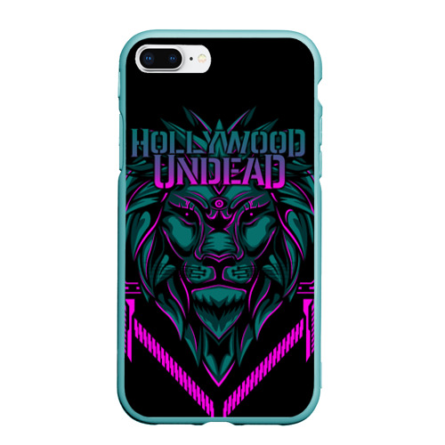 Чехол для iPhone 7Plus/8 Plus матовый Hollywood Undead, цвет мятный