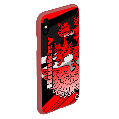 Чехол для iPhone XS Max матовый Hockey, цвет красный - фото 3