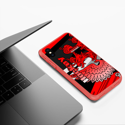 Чехол для iPhone XS Max матовый Hockey, цвет красный - фото 5