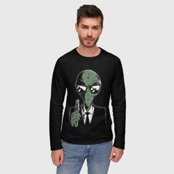 Мужской лонгслив 3D Пришелец в Черном - фото 2