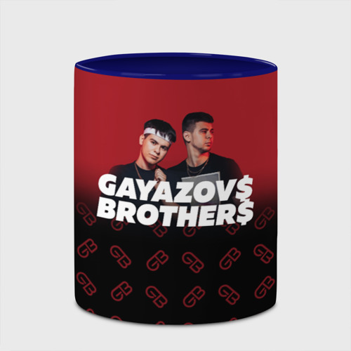 Кружка с полной запечаткой Gayazov$ Brother$, цвет белый + синий - фото 4