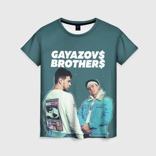 Женская футболка с принтом Gayazov$ Brother$, вид спереди №1