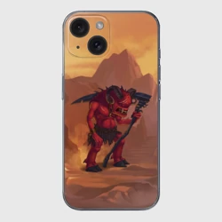 Чехол для iPhone 15 силиконовый с защитой камеры Сэр Троглодит - Демон, инферно