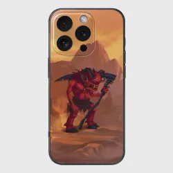Чехол для iPhone 16 Pro Max силиконовый с защитой камеры Сэр Троглодит - Демон, инферно