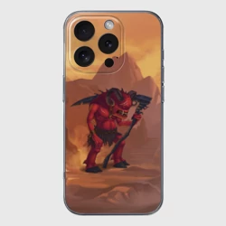 Чехол для iPhone 16 Pro Max силиконовый с защитой камеры Сэр Троглодит - Демон, инферно