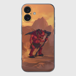 Чехол для iPhone 16 силиконовый с защитой камеры Сэр Троглодит - Демон, инферно
