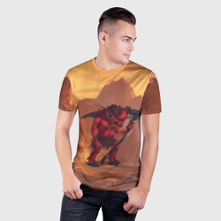 Мужская футболка 3D Slim Сэр Троглодит - Демон, инферно - фото 2