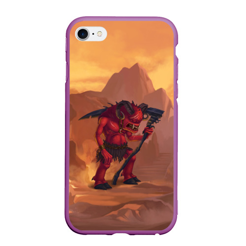 Чехол для iPhone 6Plus/6S Plus матовый Сэр Троглодит - Демон, инферно , цвет фиолетовый