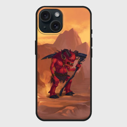 Чехол силиконовый для Apple iPhone 15 матовый Сэр Троглодит - Демон, инферно