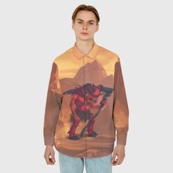 Мужская рубашка oversize 3D Сэр Троглодит - Демон, инферно - фото 2