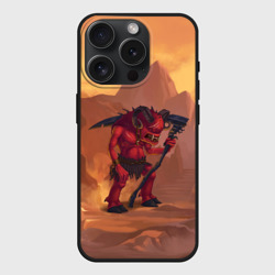 Чехол силиконовый для Apple iPhone 15 Pro матовый Сэр Троглодит - Демон, инферно