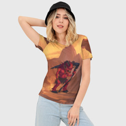 Женская футболка 3D Slim Сэр Троглодит - Демон, инферно - фото 2