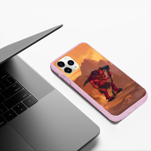 Чехол для iPhone 11 Pro Max матовый Сэр Троглодит - Демон, инферно, цвет розовый - фото 5