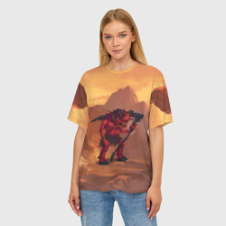 Женская футболка oversize 3D Сэр Троглодит - Демон, инферно - фото 2