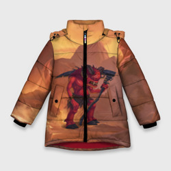 Зимняя куртка для девочек 3D Сэр Троглодит - Демон, инферно