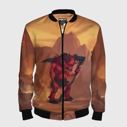 Мужской бомбер 3D Сэр Троглодит - Демон, текст