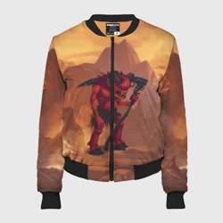 Женский бомбер 3D Сэр Троглодит - Демон, текст