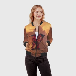 Женский бомбер 3D Сэр Троглодит - Демон, текст - фото 2