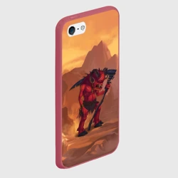 Чехол для iPhone 5/5S матовый Сэр Троглодит - Демон, текст - фото 2