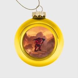 Ёлочный шар стеклянный/пластиковый Сэр Троглодит - Демон, текст