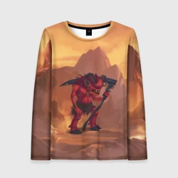 Женский лонгслив 3D Сэр Троглодит - Демон, текст