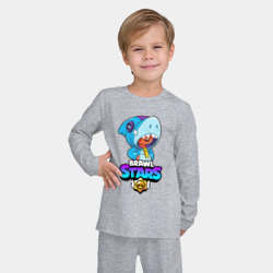 Детская пижама с лонгсливом хлопок Brawl Stars Leon shark - фото 2