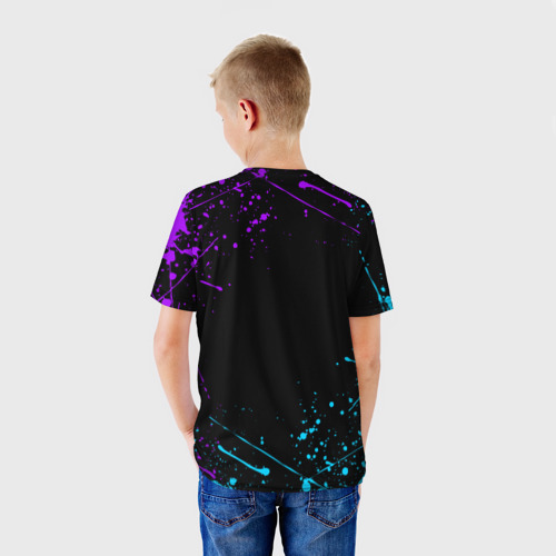 Детская футболка 3D Brawl Stars Leon shark Леон акула, цвет 3D печать - фото 4