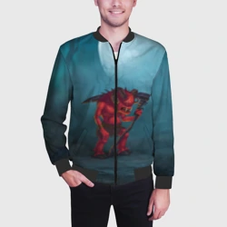 Мужской бомбер 3D Сэр Троглодит - Демон, болото - фото 2