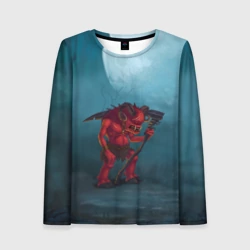 Женский лонгслив 3D Сэр Троглодит - Демон, болото