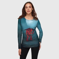 Женский лонгслив 3D Сэр Троглодит - Демон, болото - фото 2