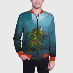 Мужской бомбер 3D Сэр Троглодит - Варвар, болото - фото 2