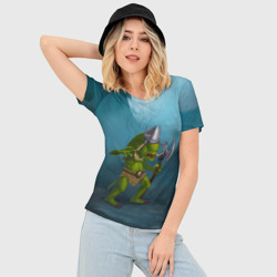 Женская футболка 3D Slim Сэр Троглодит - Варвар, болото - фото 2