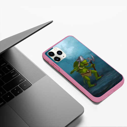 Чехол для iPhone 11 Pro Max матовый Сэр Троглодит - Варвар, болото, цвет малиновый - фото 5