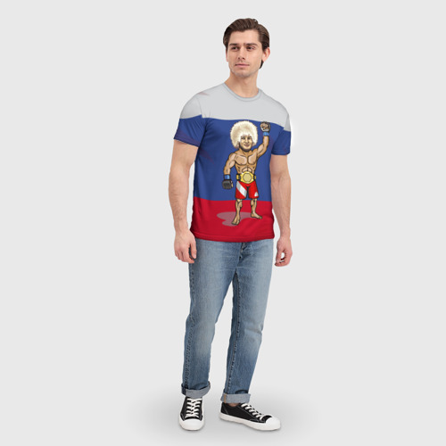 Мужская футболка 3D с принтом Хабиб   Нурмагомедов, вид сбоку #3