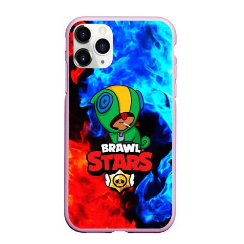 Чехол для iPhone 11 Pro Max матовый Brawl Stars Leon, цвет розовый