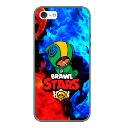 Чехол для iPhone 5/5S матовый Brawl Stars Leon