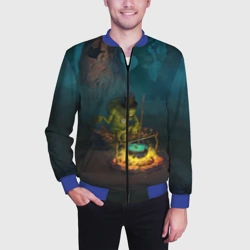 Мужской бомбер 3D Сэр Троглодит - Болото, текст - фото 2