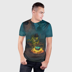 Мужская футболка 3D Slim Сэр Троглодит - Болото, текст - фото 2