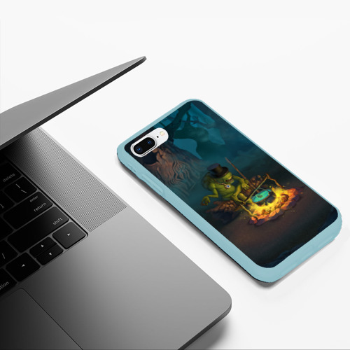 Чехол для iPhone 7Plus/8 Plus матовый Сэр Троглодит - Болото, текст, цвет мятный - фото 5