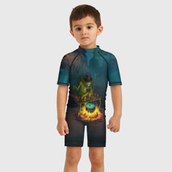 Детский купальный костюм 3D Сэр Троглодит - Болото, текст - фото 2