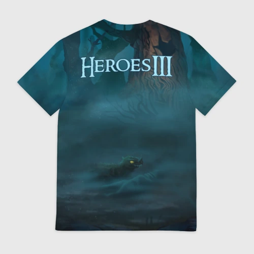 Мужская футболка 3D с принтом Сэр Троглодит - Болото, англ, вид сзади #1