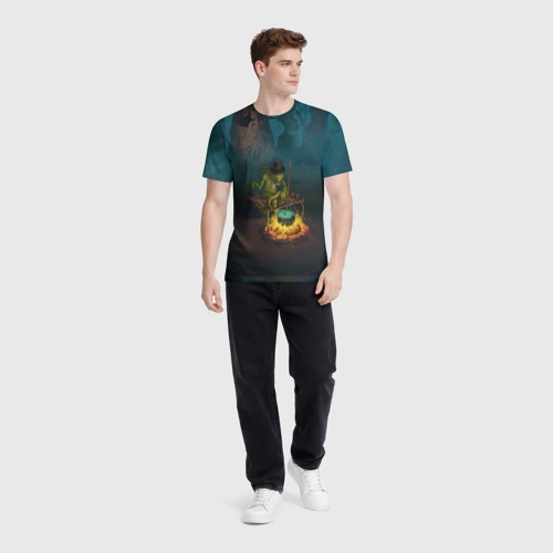 Мужская футболка 3D с принтом Сэр Троглодит - Болото, англ, вид сбоку #3