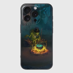 Чехол для iPhone 16 Pro силиконовый с защитой камеры Сэр Троглодит - Болото