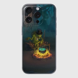 Чехол для iPhone 15 Pro силиконовый с защитой камеры Сэр Троглодит - Болото