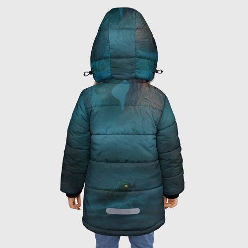 Зимняя куртка для девочек 3D Сэр Троглодит - Болото, цвет черный - фото 4