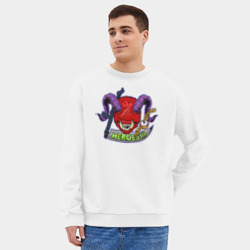 Мужской свитшот oversize без начеса хлопок Сэр Троглодит - Психоделика демон - фото 2